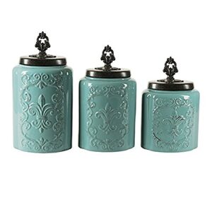 american atelier 1182144-bl blue antique set of 3 canisters,60, 74.5, 84.5 oz