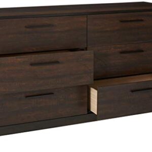 Coaster Home Furnishings Edmonton Dresser with Six Dovetail Drawers Rustic Tobacco and Dark Bronze