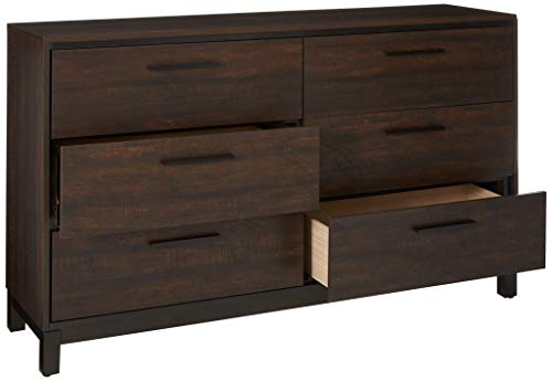 Coaster Home Furnishings Edmonton Dresser with Six Dovetail Drawers Rustic Tobacco and Dark Bronze