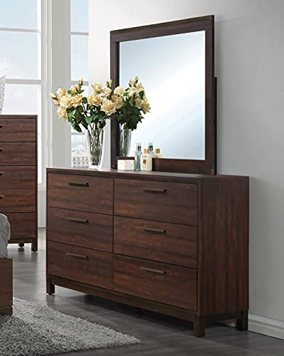 Coaster Home Furnishings Edmonton Dresser with Six Dovetail Drawers Rustic Tobacco and Dark Bronze