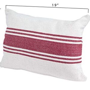 Creative Co-Op Cotton Canvas Red Stripe Pillow (Pack of 1)