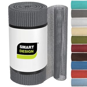 smart design classic grip shelf liner for home organization- non adhesive/slip, easy clean - perfect for desk, shelves, kitchen, bathroom, cabinet protection -graphite gray​