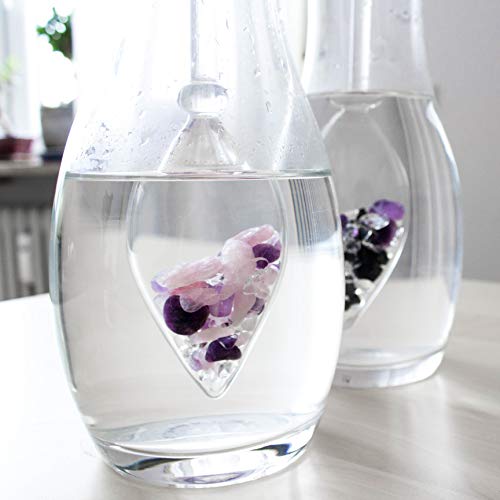 VitaJuwel Era WELLNESS | Crystal Water Decanter with Amethyst, Rose Quartz & Clear Quartz