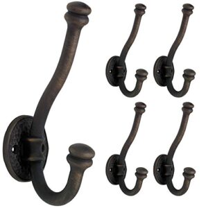franklin brass hammered hook wall hooks 5-pack, oil rubbed bronze, fbhamh5-ob2-c , oil-rubbed bronze