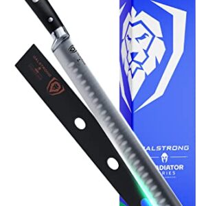 Dalstrong Slicing Knife - 12 inch - Gladiator Series Elite - Granton Edge - Forged High-Carbon German Steel Kitchen Knife - G10 Handle - Razor Sharp Carving Knife - w/Sheath - Slicer - NSF Certified