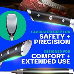 Dalstrong Slicing Knife - 12 inch - Gladiator Series Elite - Granton Edge - Forged High-Carbon German Steel Kitchen Knife - G10 Handle - Razor Sharp Carving Knife - w/Sheath - Slicer - NSF Certified
