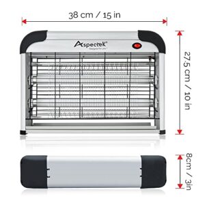 ASPECTEK Powerful 20W Electronic Indoor Insect Killer, Bug Zapper, Fly Zapper, Mosquito Killer-Indoor Use Including Free 2 PACK Replacement Bulbs