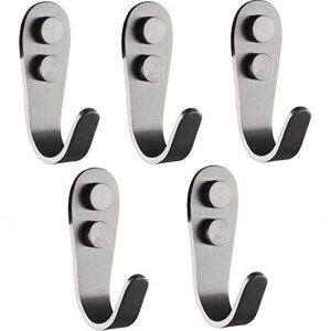 5 pack- stainless steel coat and hat single hook heavy duty wall mount