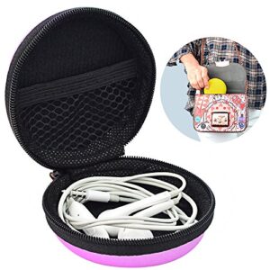 5pcs Earphone Carrying Case, Jmkcoz Round Shape Carrying Hard EVA Case Storage Bag for Earbuds Earphone Headset,USB Cable, Bluetooth or Wired Headset Earphone Mini Storage Random Color