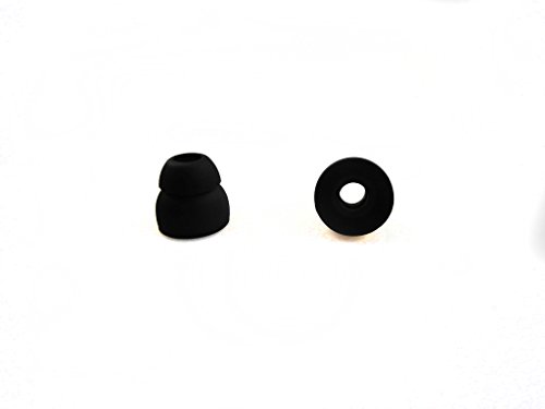 3 Pairs Black Double Flange Silicone Earbuds EarTips 5mm Connector for Beats by dre Powerbeats 2 Wireless Sennheiser IE6 IE7 IE8 Earphones