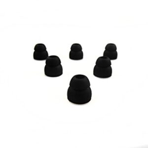 3 Pairs Black Double Flange Silicone Earbuds EarTips 5mm Connector for Beats by dre Powerbeats 2 Wireless Sennheiser IE6 IE7 IE8 Earphones