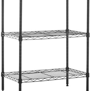 Amazon Basics 3-Shelf Adjustable, Heavy Duty Storage Shelving Unit (250 lbs loading capacity per shelf), Steel Organizer Wire Rack, Black, 23.2"L x 13.4"W x 30"H