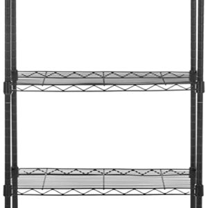 Amazon Basics 3-Shelf Adjustable, Heavy Duty Storage Shelving Unit (250 lbs loading capacity per shelf), Steel Organizer Wire Rack, Black, 23.2"L x 13.4"W x 30"H