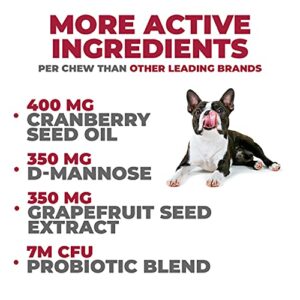 Mighty Petz MAX Cranberry for Dog UTI Treatment - Urinary Tract, Kidney & Bladder Health Supplement. Advanced Vet Formula, D Mannose, Probiotics & Vitamin C. Supports Immune Response & Incontinence