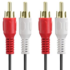 fosmon 2-rca male to 2-rca male (6 ft), dual 2 rca cable, stereo audio 2rca cord male to male connector