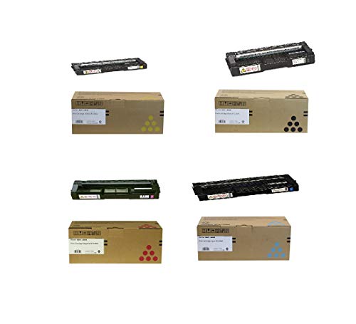 Ricoh SP C250A 4 Color Toner Cartridges Bundle Black/Cyan/Magenta/Yellow for Richo SP C250SF/ SP C250DN Printers