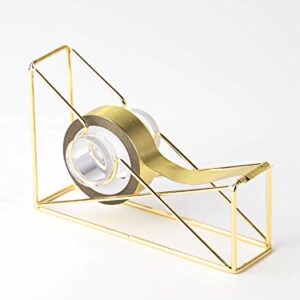 U Brands Desktop Tape Dispenser, Wire Metal, Gold - 898U06-48