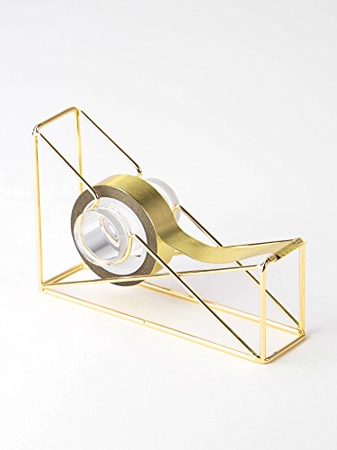 U Brands Desktop Tape Dispenser, Wire Metal, Gold - 898U06-48