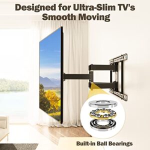 Mounting Dream UL Listed TV Wall Mount for Most 42-84” TVs, Premium Ball Bearings Design for Ultra-Slim TV’s Smooth Moving, Full Motion TV Mount with Articulating Arm, Max VESA 600x400mm and 100LBS