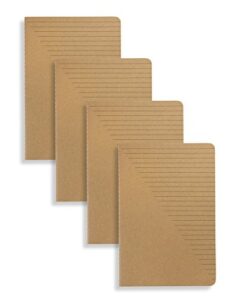 miliko a5 kraft paper series a5 softcover notebooks/journals/diary set-4 items per pack(ruled)