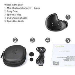 Avantree Apico Mini Bluetooth Earbud, Featuring Invisible Earpiece, Snug Fit, Right Ear Use Only, Not for Call, Small Wireless Earphone for Motorcycle Riding, GPS, Podcasts, AudioBooks