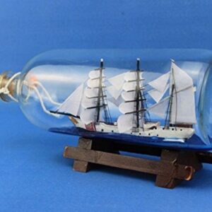 Hampton Nautical United States Coast Guard USCG Eagle Model Ship in A Glass Bottle, 9" , White,96 months to 600 months