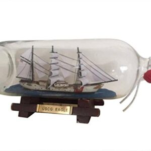 Hampton Nautical United States Coast Guard USCG Eagle Model Ship in A Glass Bottle, 9" , White,96 months to 600 months