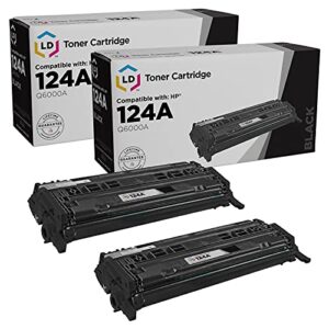 ld products remanufactured toner cartridge replacement for hp 124a q6000a (black, 2-pack)