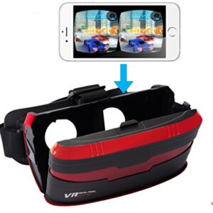 VR Real Feel Virtual Reality Car Racing Gaming System with Bluetooth Steering Wheel and Headset Goggles Viewer Glasses for iOS iPhone and Android