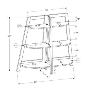 Monarch Specialties Cappuccino Accent Etagere Bookcase, 48"