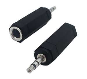 cerrxian 3.5mm 1/8 3 pole male plug to 6.35mm 1/4 inch female stereo jack audio adapter headphone microphone converter connector-2 pack