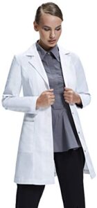 dr. james lab coat for women, tailored fit, feminine design, white, 33 inch length (6)