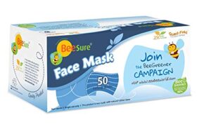 beesure be2100y ear loop face masks, yellow (pack of 50)