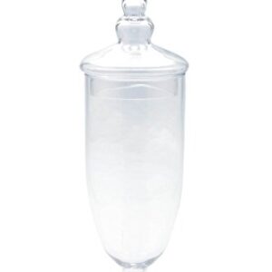 Diamond Star Glass 5"Dx15" clear Apothecary Jar with Lid