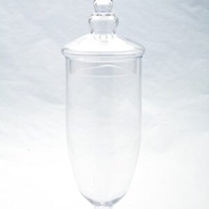 Diamond Star Glass 5"Dx15" clear Apothecary Jar with Lid