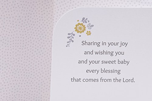 Hallmark DaySpring Baptism Money Holder Greeting Card (Lamb and Flowers) - 0299RZA1003