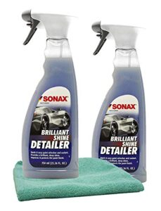 sonax brillant shine spray detailer (25 oz) bundle with microfiber cloth (3 items)
