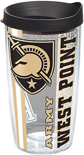 Tervis Army Black Knights College Pride Tumbler with Wrap and Black Lid 16oz, Clear