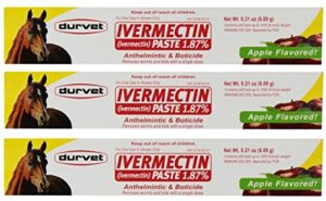 durvet ivermectin paste 1.87% removes worms and bots - 3 pack