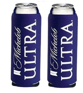 michelob ultra slim line can cooler - set of 2
