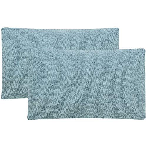 Safavieh PPL112D-1220-SET2 Collection Soleil Marine Baby Blue Indoor/Outdoor Throw Pillows (12" x 20") (Set of 2), 12"x22"