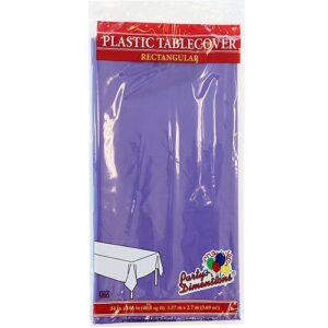 plastic party tablecloths - disposable, rectangular tablecovers - 4 pack - purple - by party dimensions