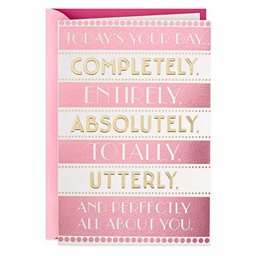 Hallmark Birthday Greeting Card for Her (Today's Your Day), Pink Stripes (0399RZB1181)