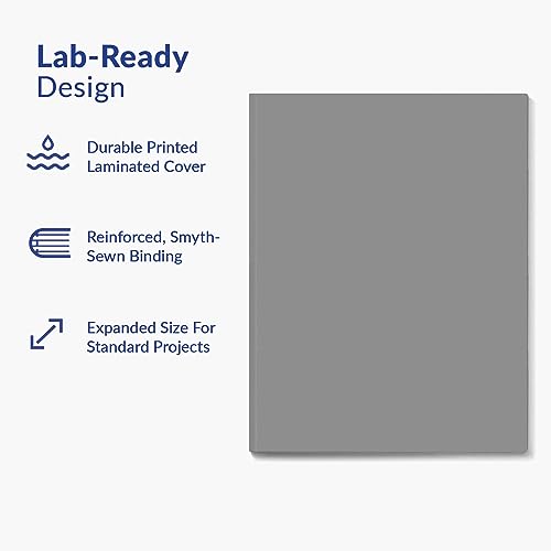 Vela Sciences B7-B Expanded Softcover Lab Notebook, 9.25 x 11.75 in (23.5 x 30 cm), 144 Pages, Permanent Bound, 70lb Heavyweight Paper (1-Pack, Grid)