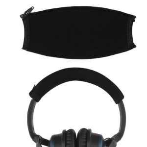 geekria headband cover compatible with bose quietcomfort 2, quietcomfort 15, qc2, qc15 headphones, headband cushion/headband protector/easy diy installation no tool needed (black)