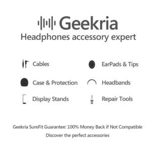 Geekria Headband Cover Compatible with Bose QuietComfort 2, QuietComfort 15, QC2, QC15 Headphones, Headband Cushion/Headband Protector/Easy DIY Installation No Tool Needed (Black)
