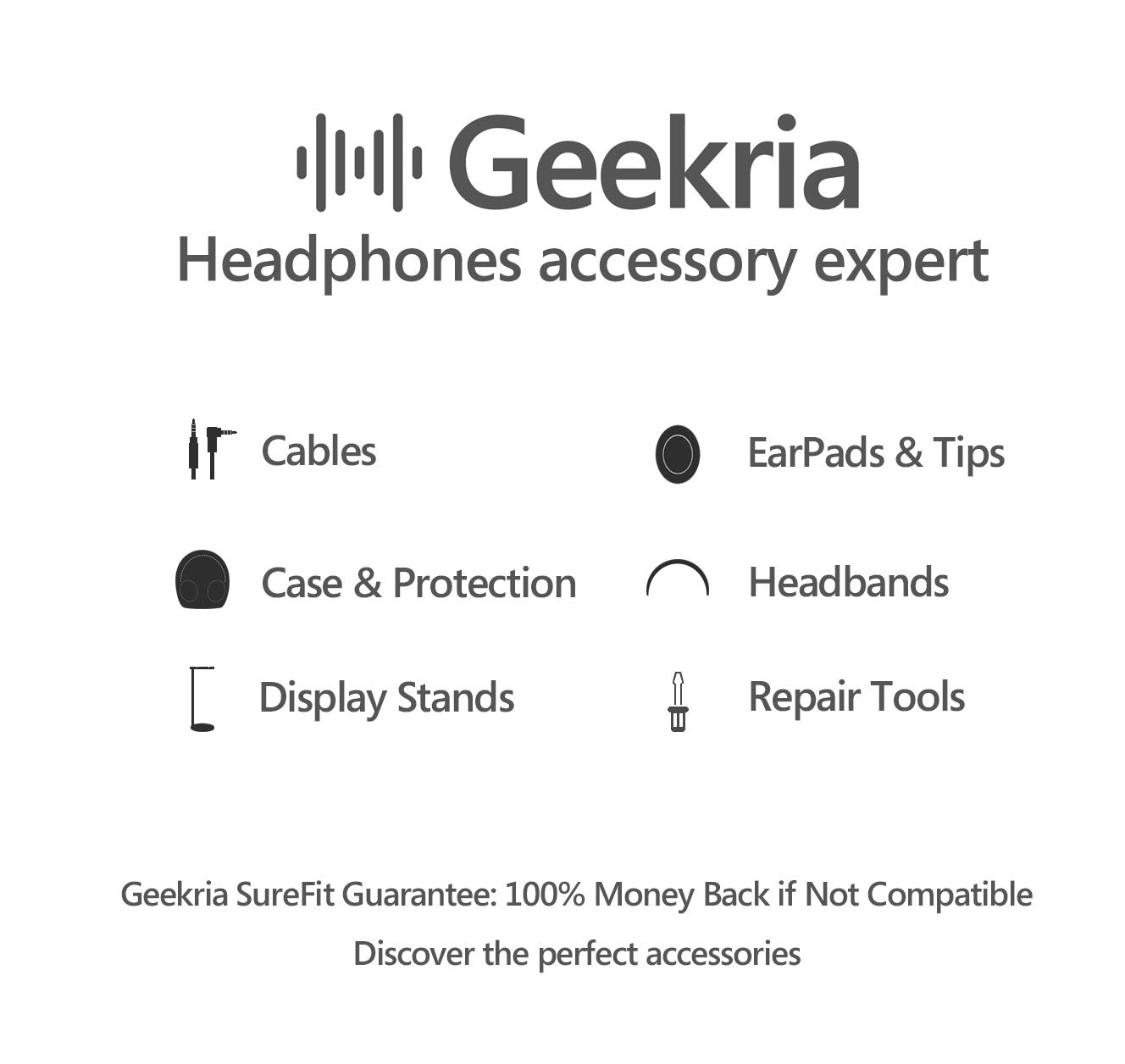 Geekria Headband Cover Compatible with Bose QuietComfort 2, QuietComfort 15, QC2, QC15 Headphones, Headband Cushion/Headband Protector/Easy DIY Installation No Tool Needed (Black)