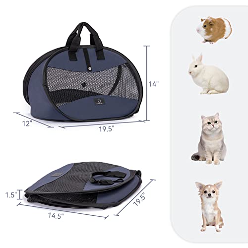 A4Pet Cat Travel Carrier, Collapsible Cat Carrier Bag Airline Approved with Zipper Lock and Removable Washable Mat for Car, Indoor & Outdoor Use