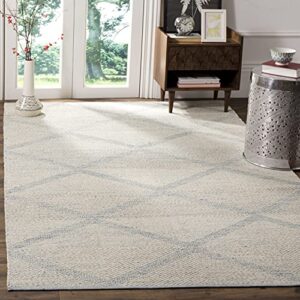 safavieh montauk collection accent rug - 3' x 5', light blue, handmade cotton, ideal for high traffic areas in entryway, living room, bedroom (mtk821b)