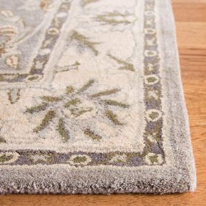 SAFAVIEH Heritage Collection Area Rug - 9'6" x 13'6", Grey & Beige, Handmade Traditional Oriental Wool, Ideal for High Traffic Areas in Living Room, Bedroom (HG863A)